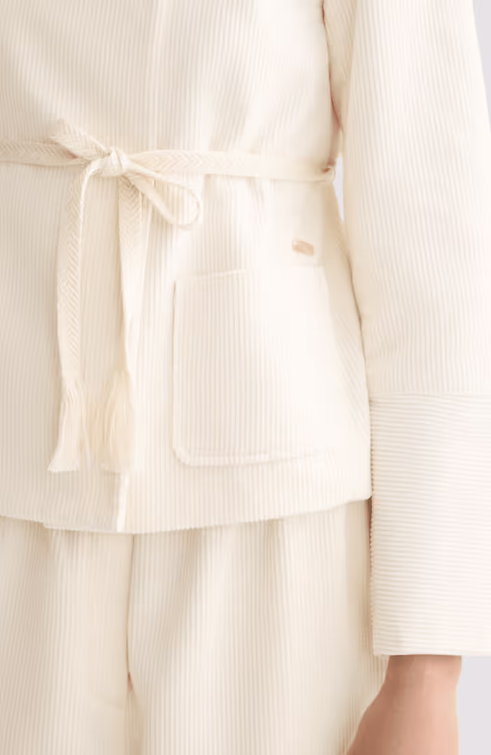 Relaxed collarless jacket