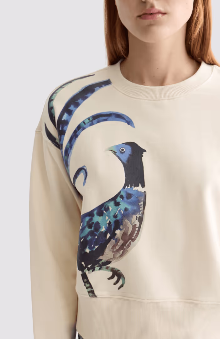 Washed artwork loose fit sweater
