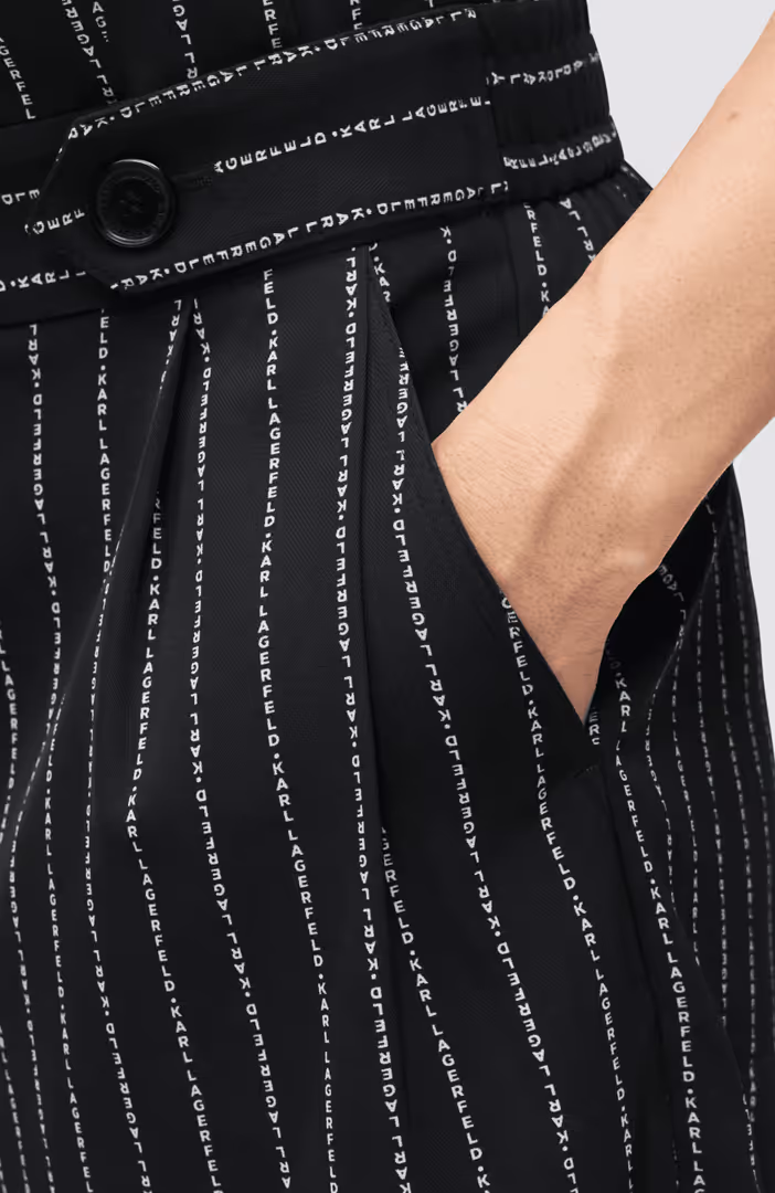 Elongated Pinstripe Shorts