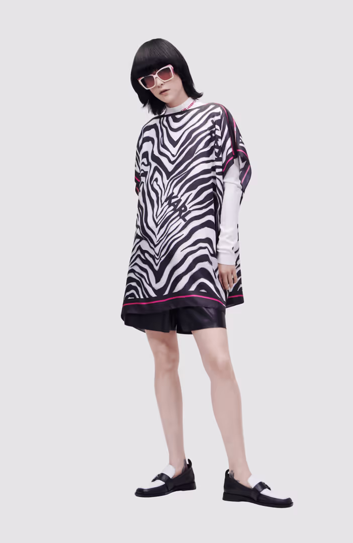 Zebra Silk Scarf Tunic