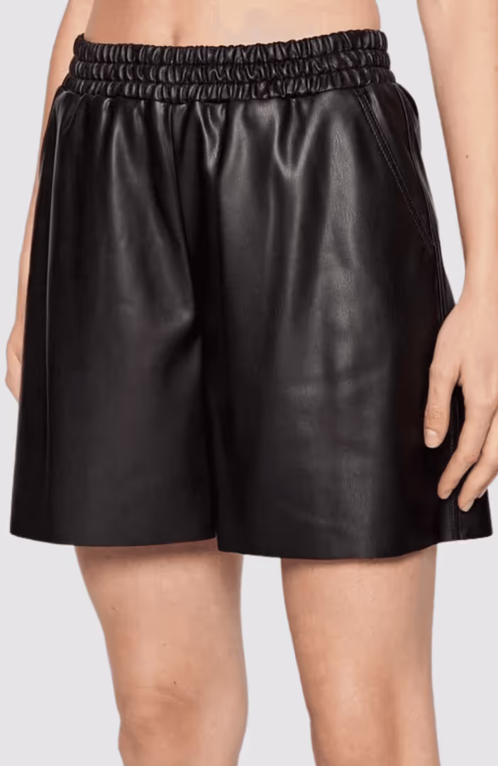 Perforated Faux Leather Shorts