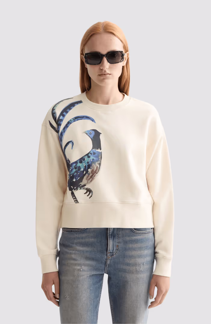 Washed artwork loose fit sweater