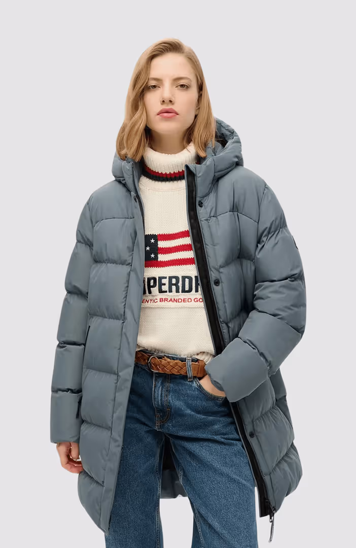 HOODED SPORTS PUFFER MID JKT