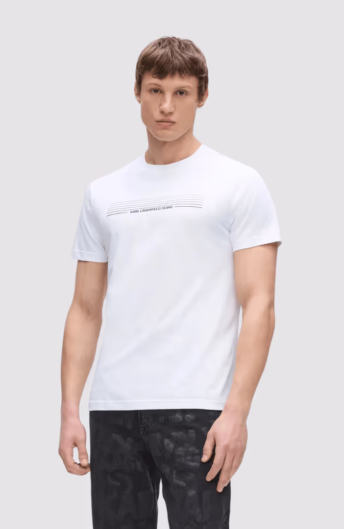 Klj Slim Stripes Logo Tee