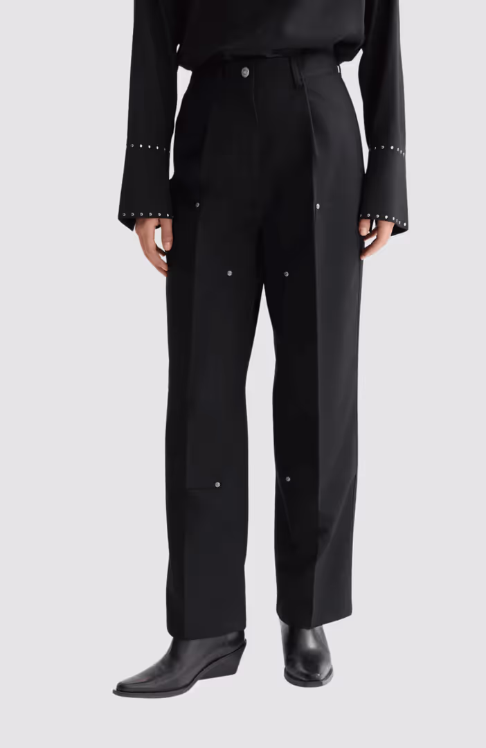 Raine - Studded high rise wide leg pants