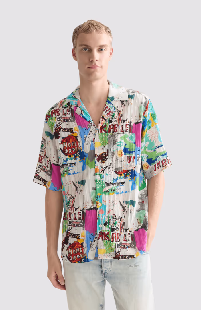 Basquiat printed relaxedfit shortsleeved shirt