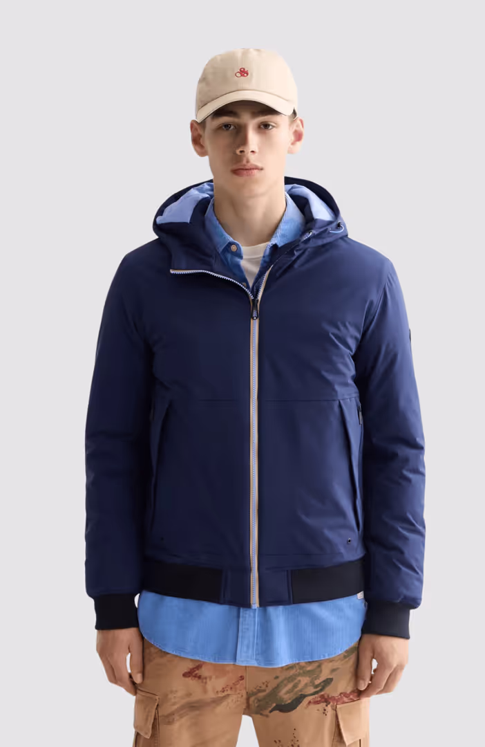 Hooded softshell padded jacket