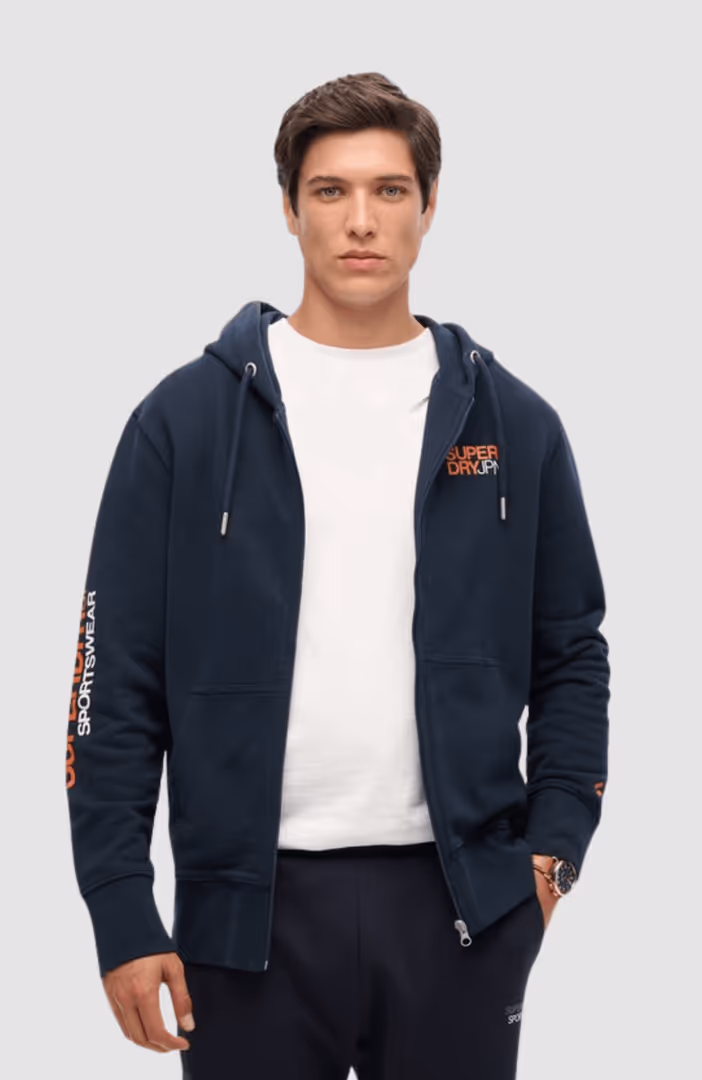 SPORTSWEAR LOGO LOOSE ZIP HOOD
