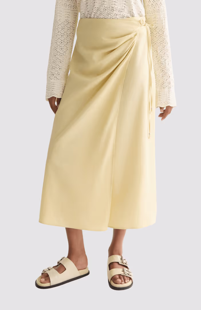 Linen wrap skirt