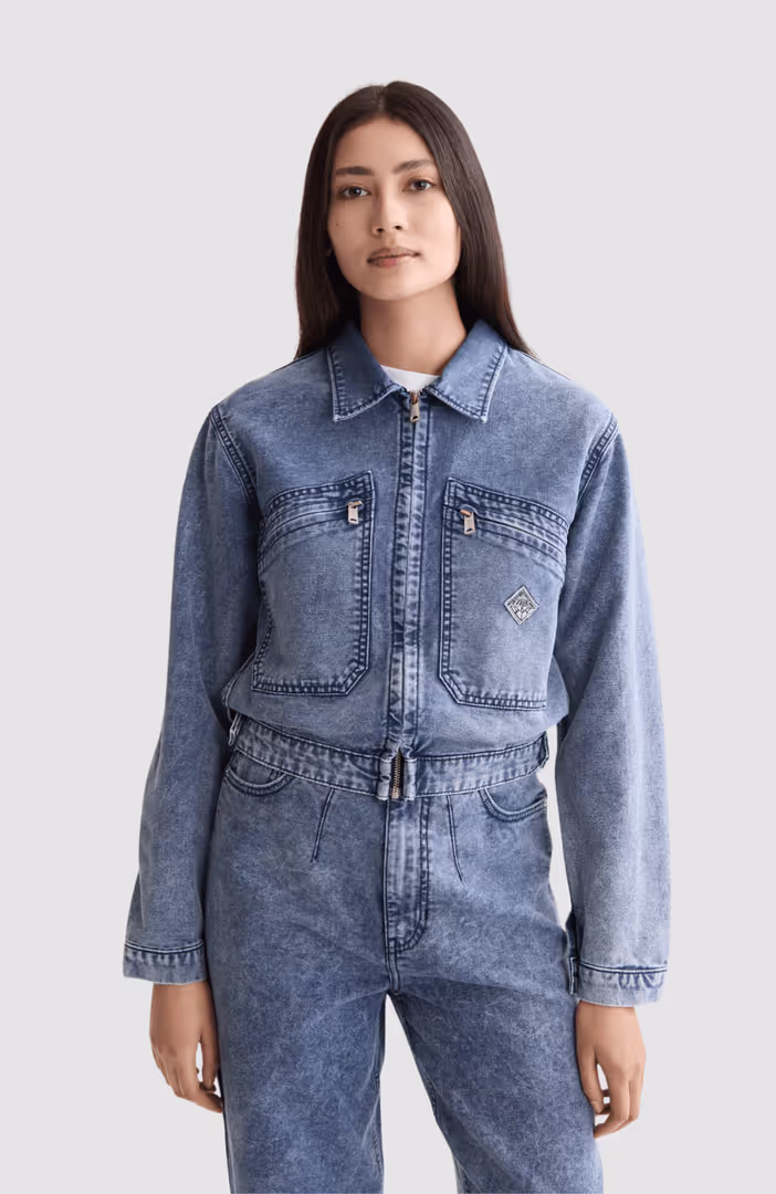 Mountain dyed denim canvas workwear jacket