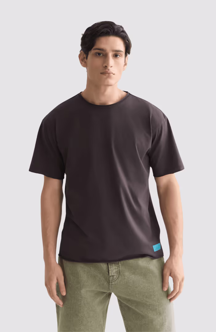 Seasonal core rawedged relaxedfit garmentdyed Tshirt