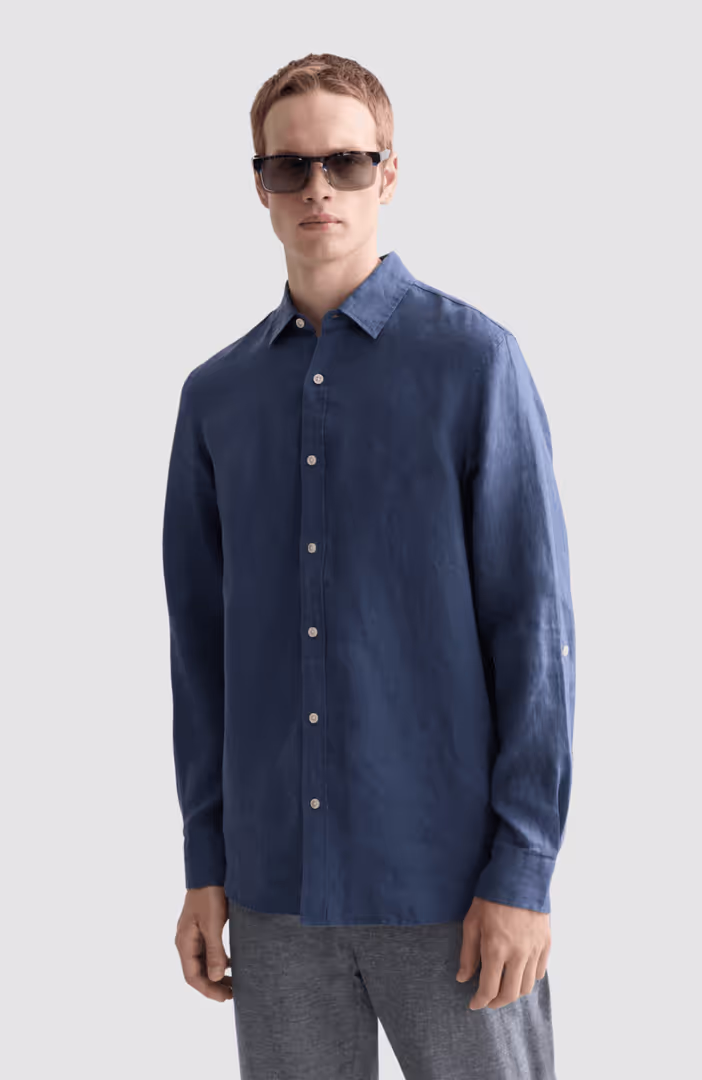Seasonal core linen regular-fit shirt