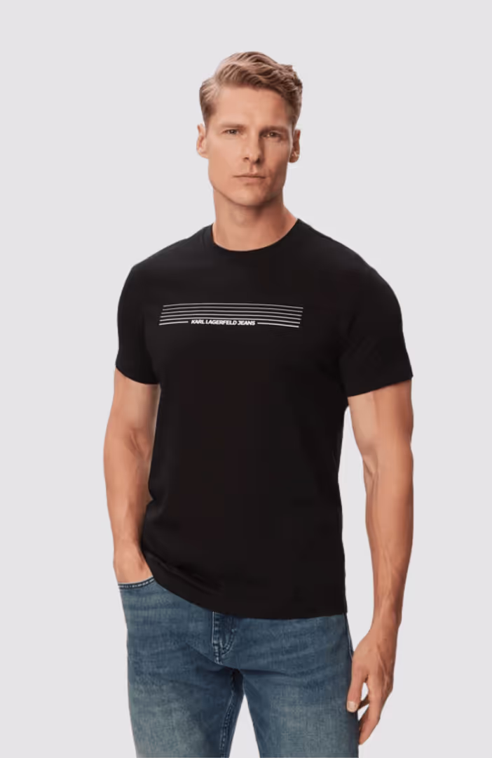 Klj Slim Stripes Logo Tee