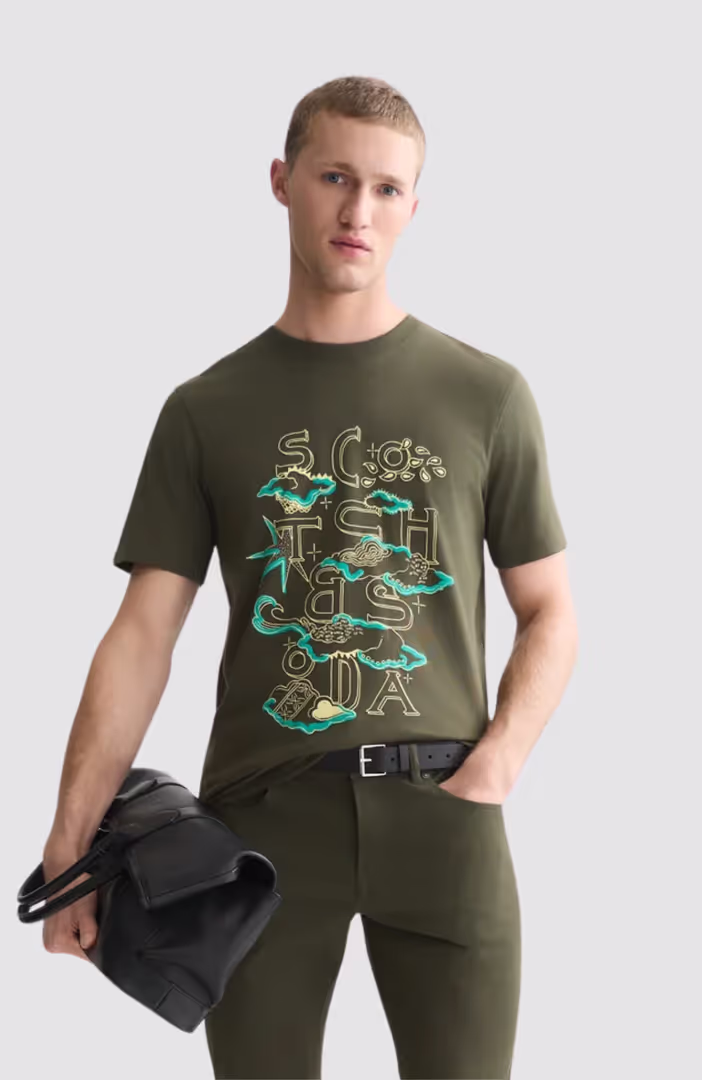 Front artwork regular-fit T-shirt