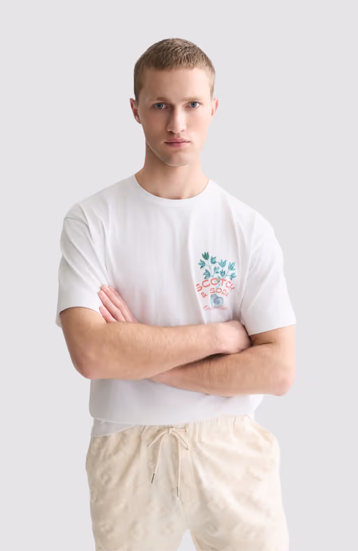 Front and back artwork relaxed-fit T-shirt