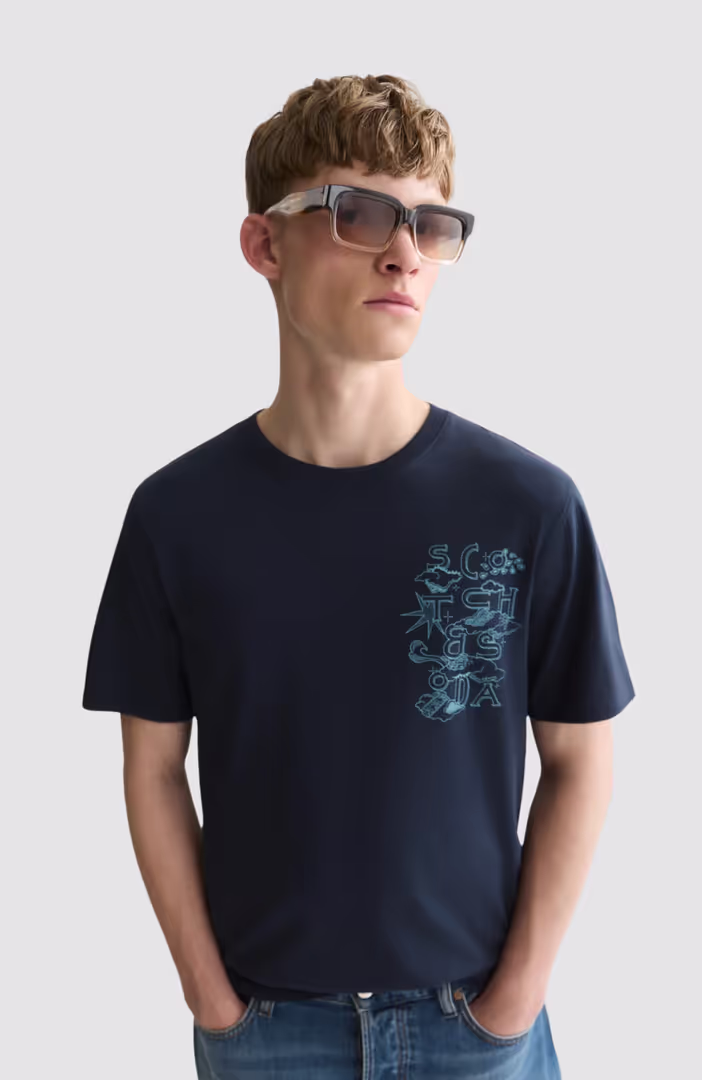 Left chest artwork regular-fit T-shirt