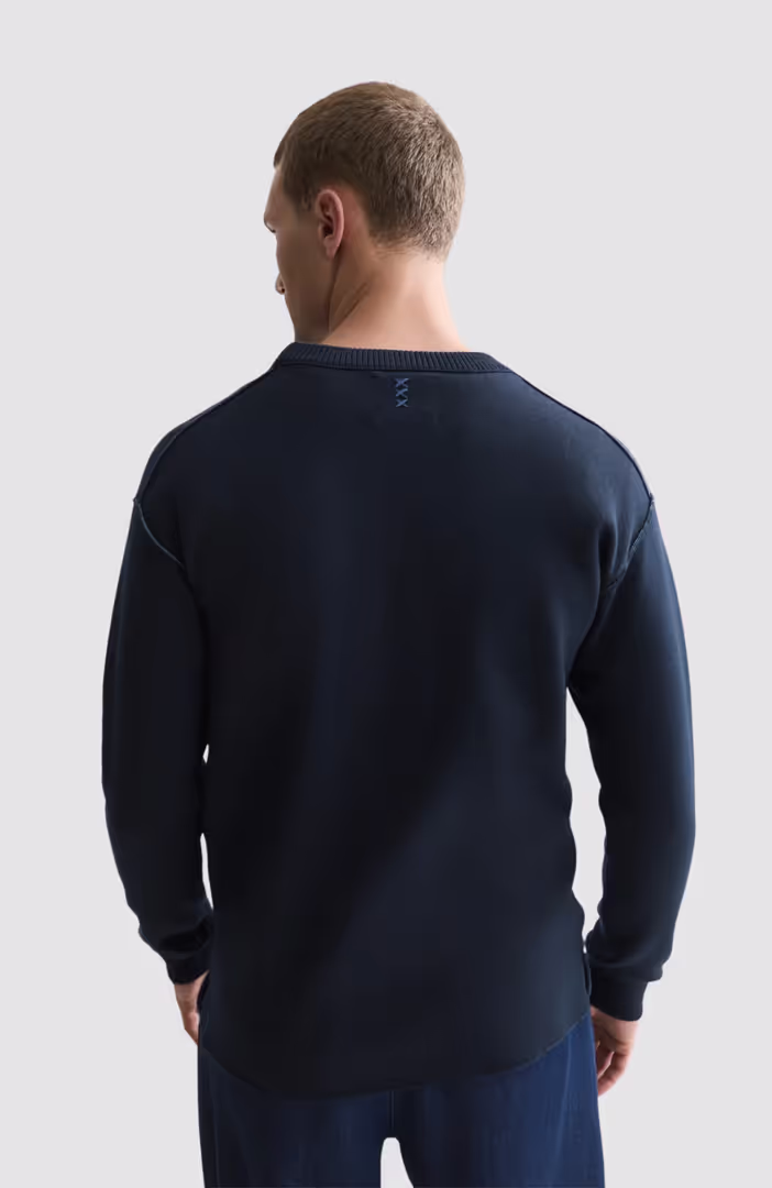 Double face merino-blend relaxed-fit pullover