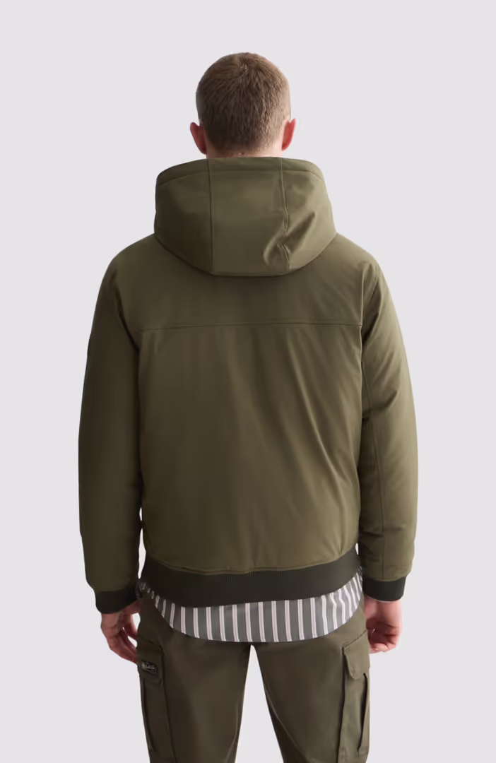 Hooded softshell padded jacket