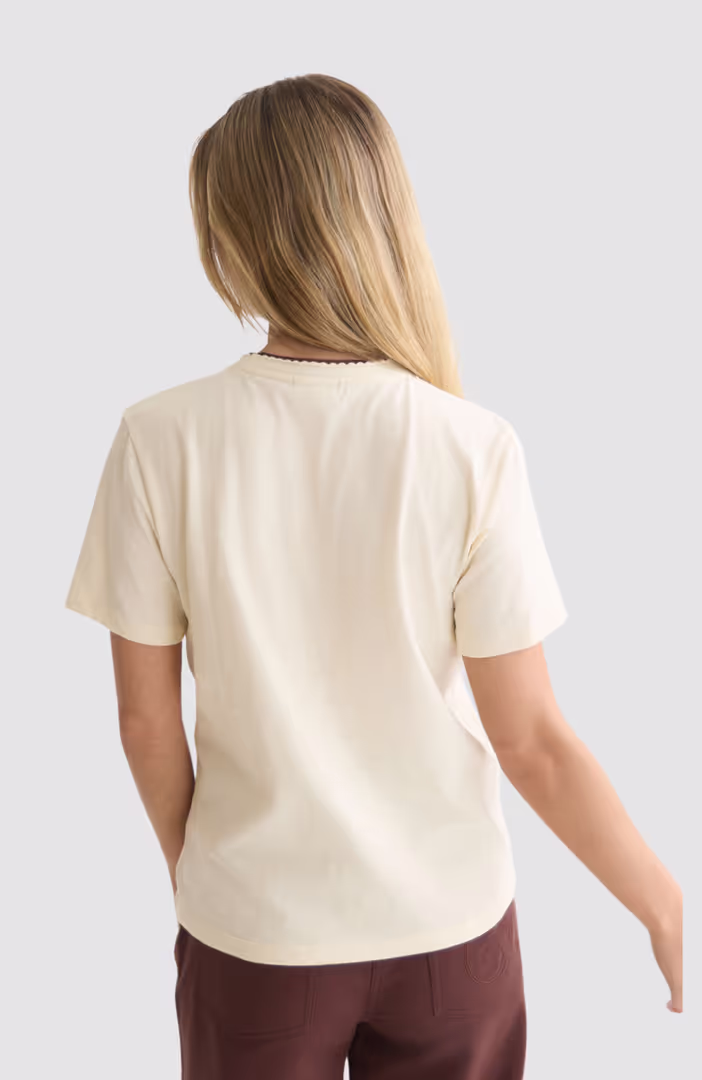 Chest embroidery regular-fit T-shirt