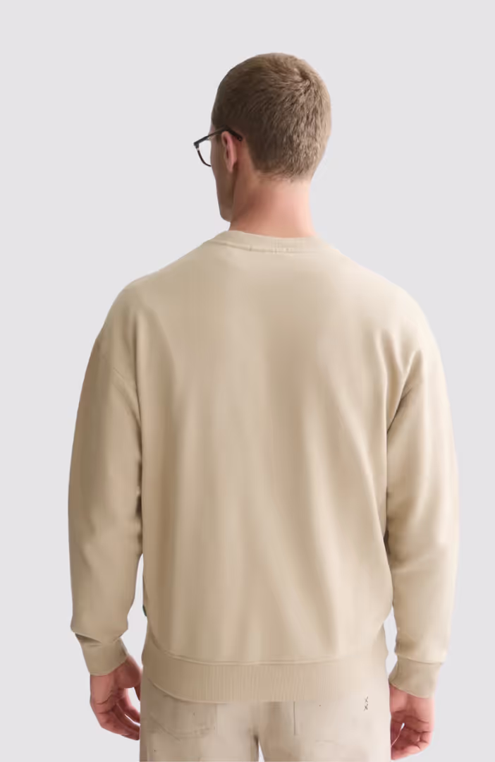Front embroidered artwork relaxed-fit sweatshirt