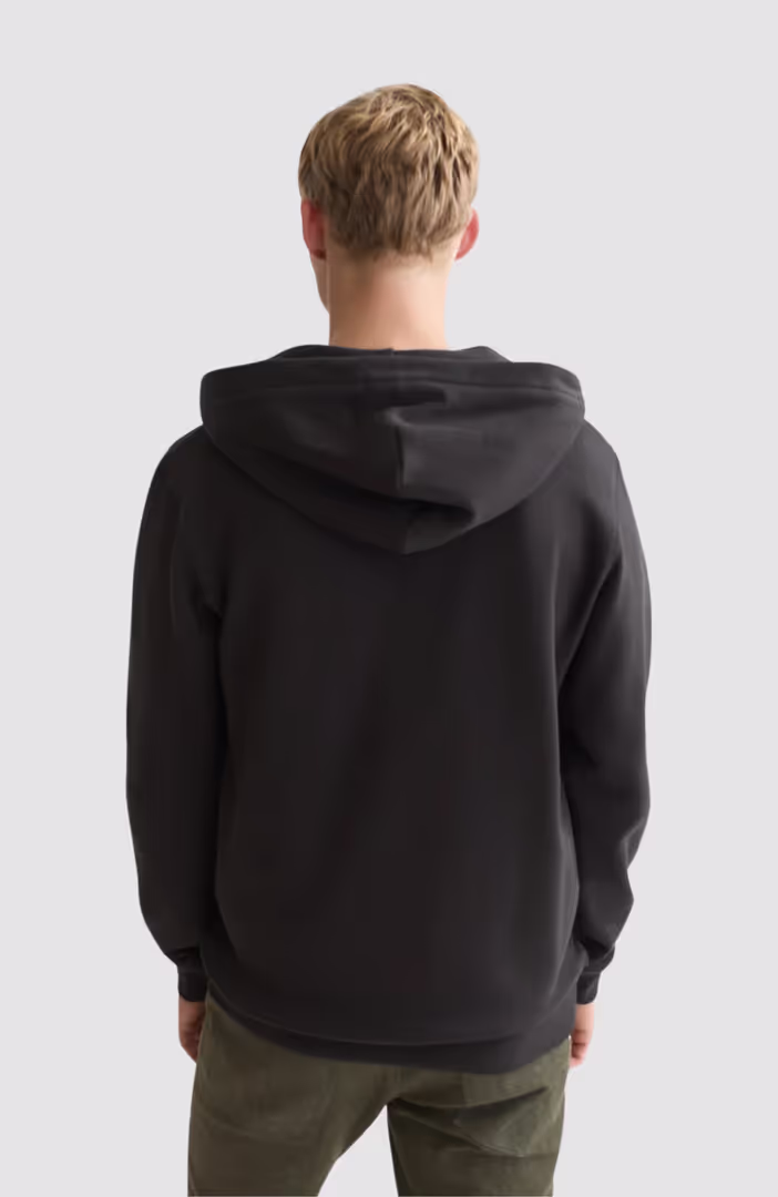 Logo badge regular-fit zip-through hoodie