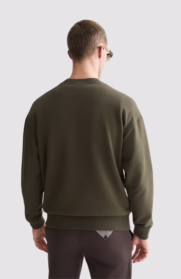 Front embroidered artwork relaxed-fit sweatshirt