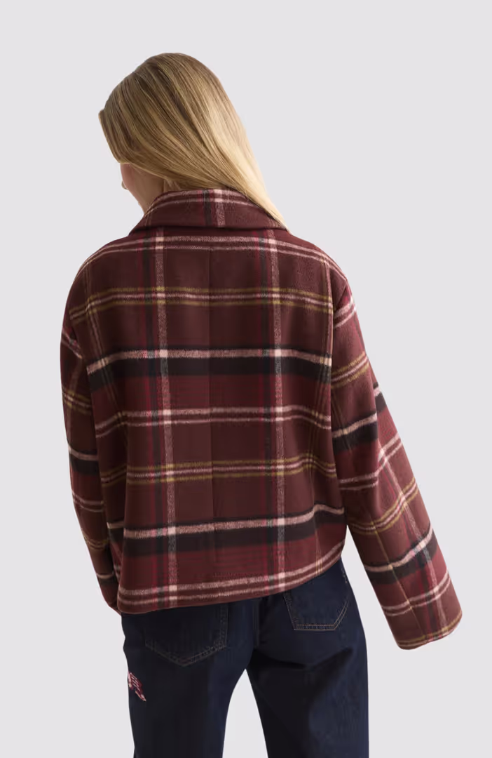 Checked short jacket