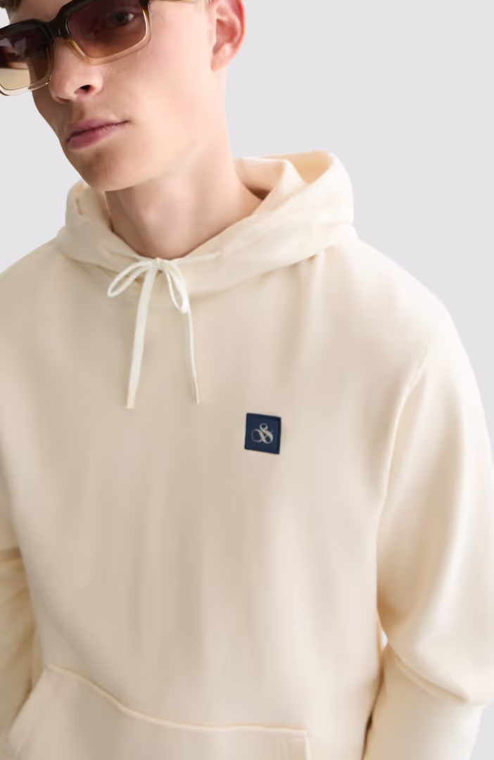 Logo badge regular-fit hoodie