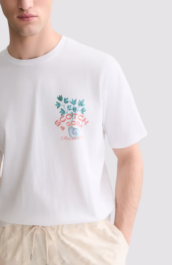 Front and back artwork relaxed-fit T-shirt