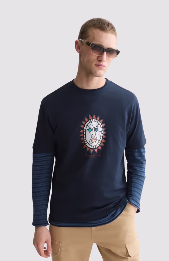 Front artwork relaxed-fit T-shirt
