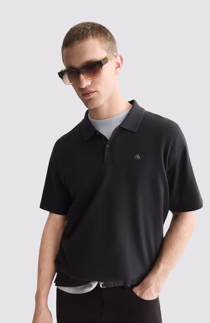 Pique relaxed-fit garment dyed polo