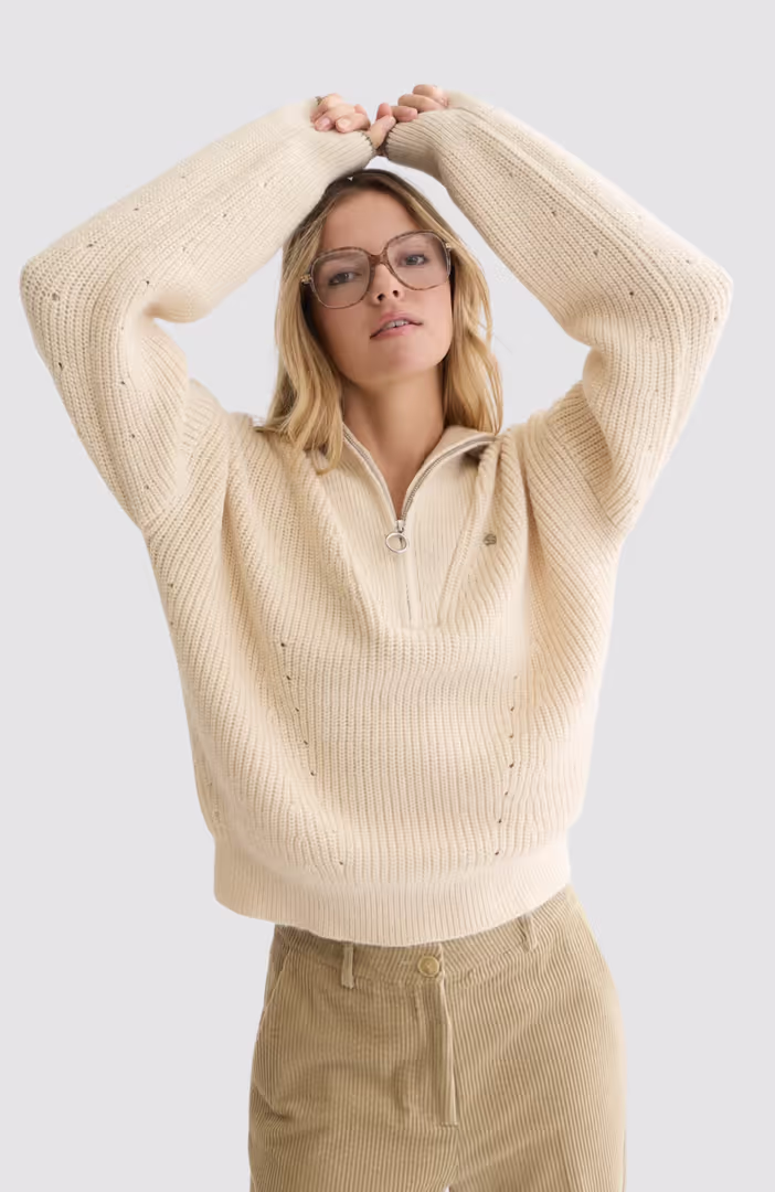 Half-zip relaxed-fit pullover