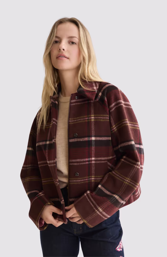 Checked short jacket