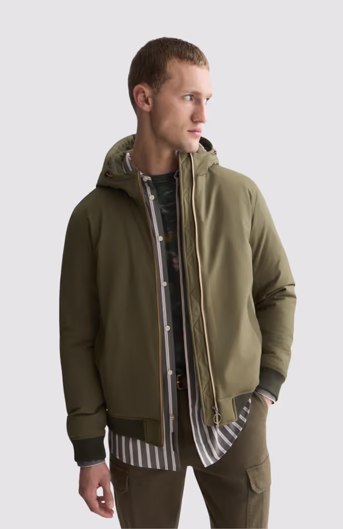 Hooded softshell padded jacket