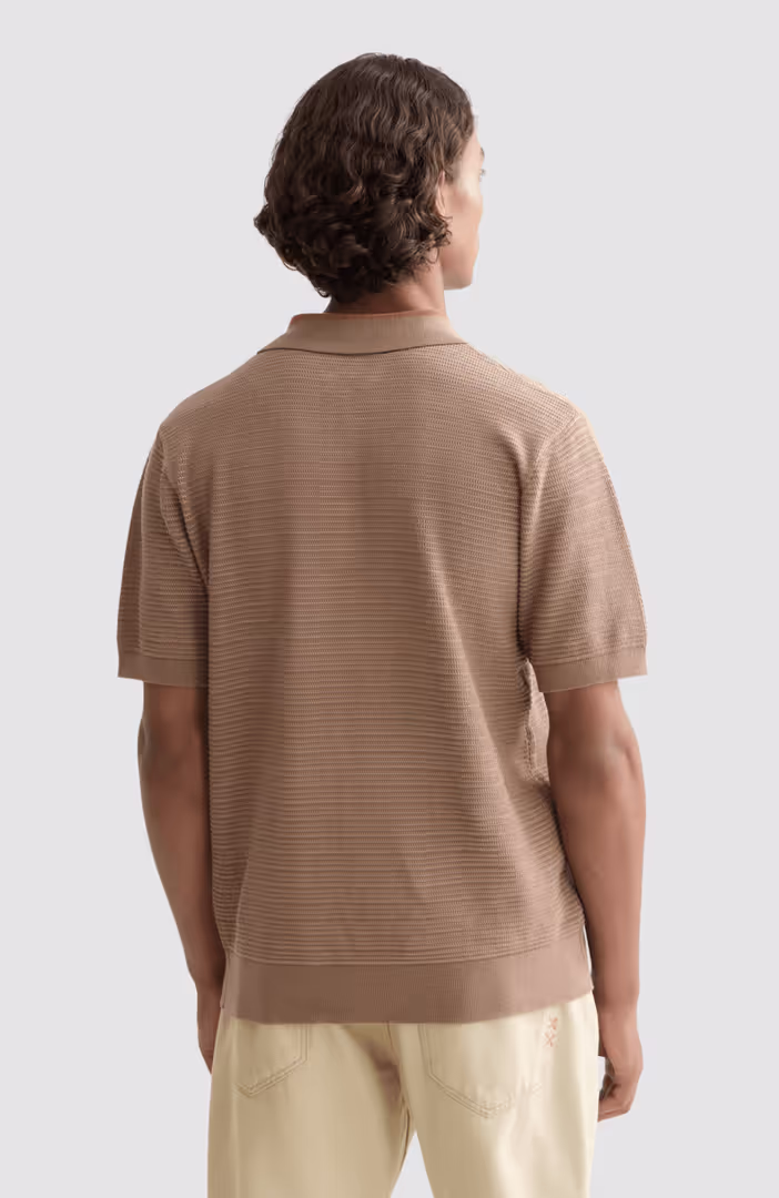 Structured knitted regular-fit polo