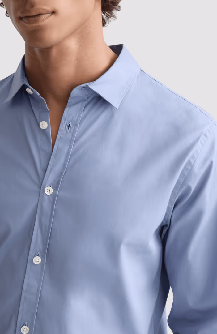 Seasonal core cotton poplin slim-fit shirt