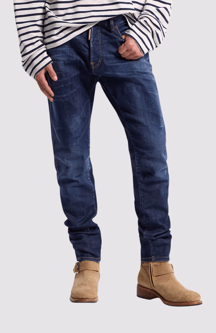 Dark Clean Wash Teddy Jeans