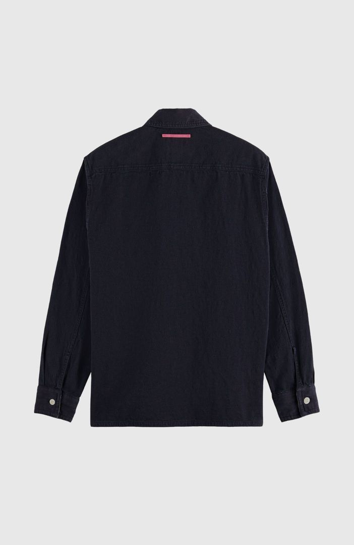 Garment-dyed jacquard overshirt