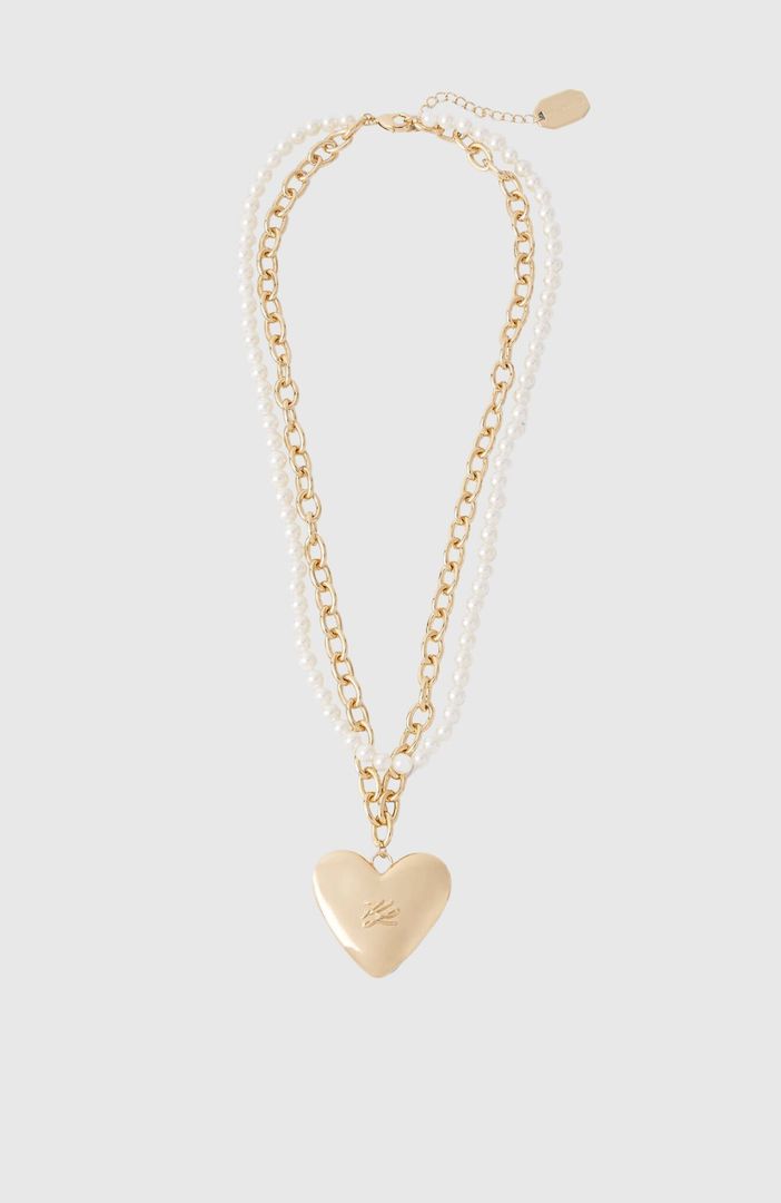 K/Heart Pearls Necklace