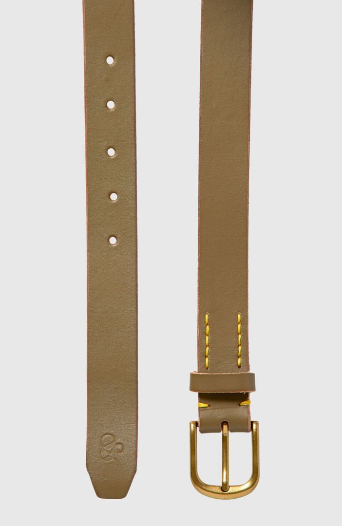 Leather belt with printed backside