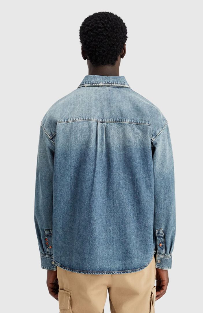 Oversized Washed Denim Shirt - Frisco Nights