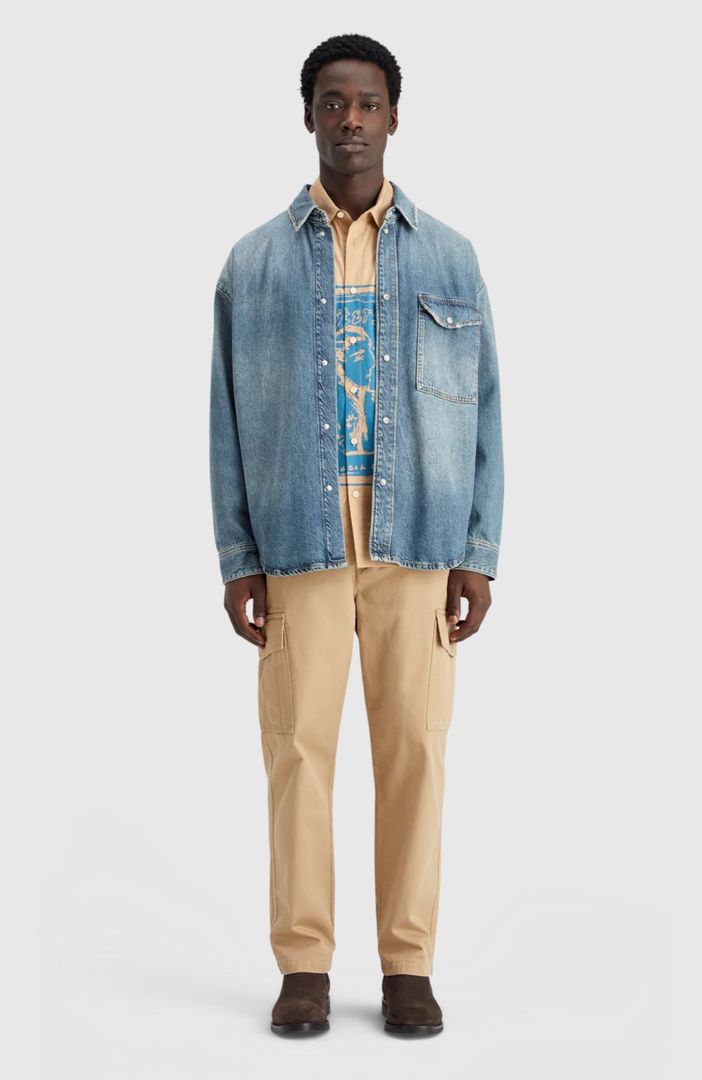 Oversized Washed Denim Shirt - Frisco Nights