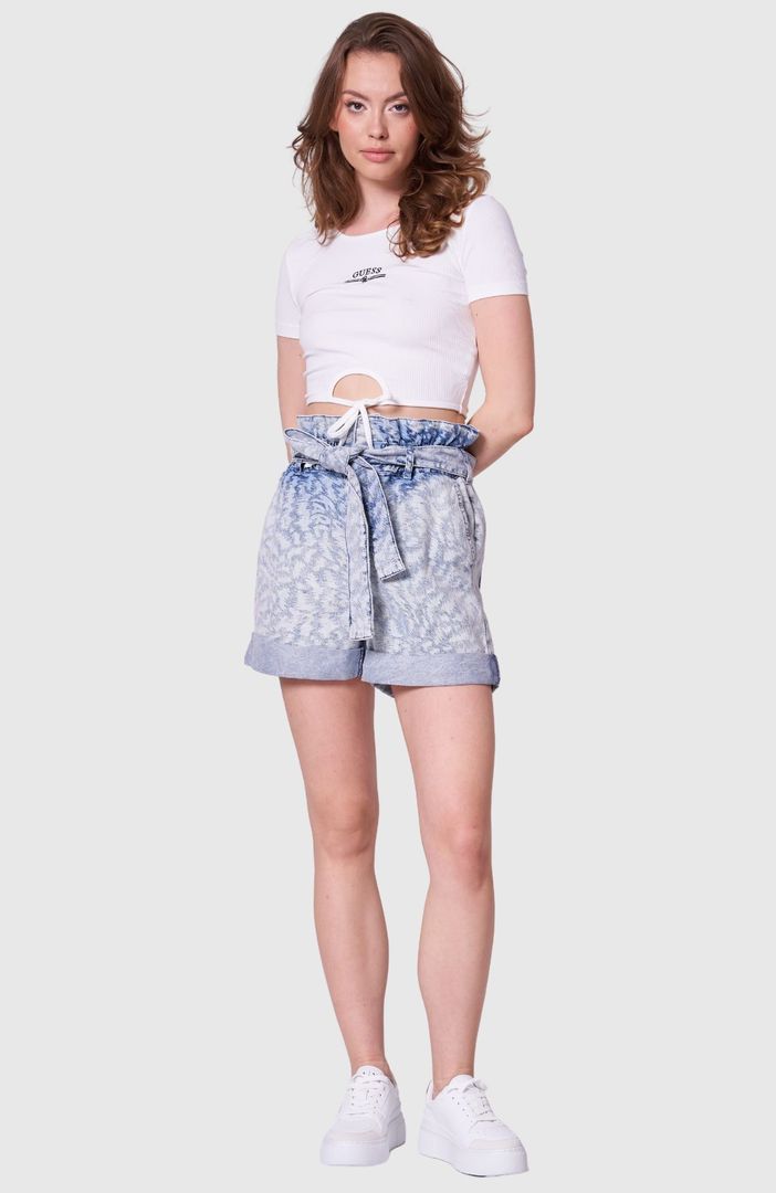 Paperbag Denim Shorts