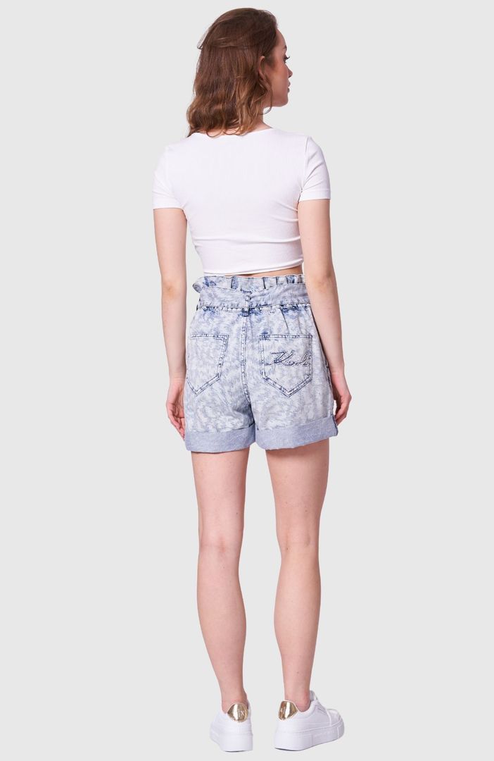 Paperbag Denim Shorts