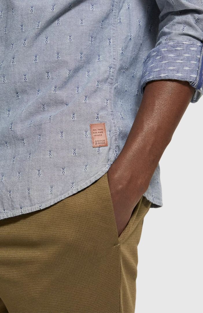 Smart Indigo Shirt With Sleeve Adjuster