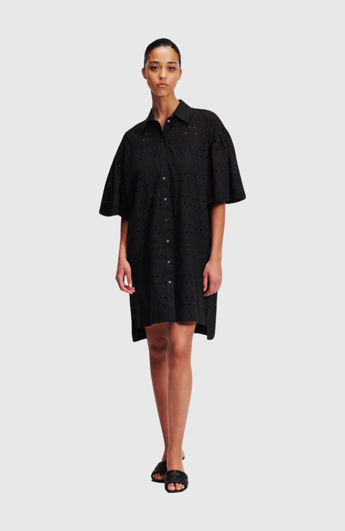 Sslv Embroidery Shirt Dress