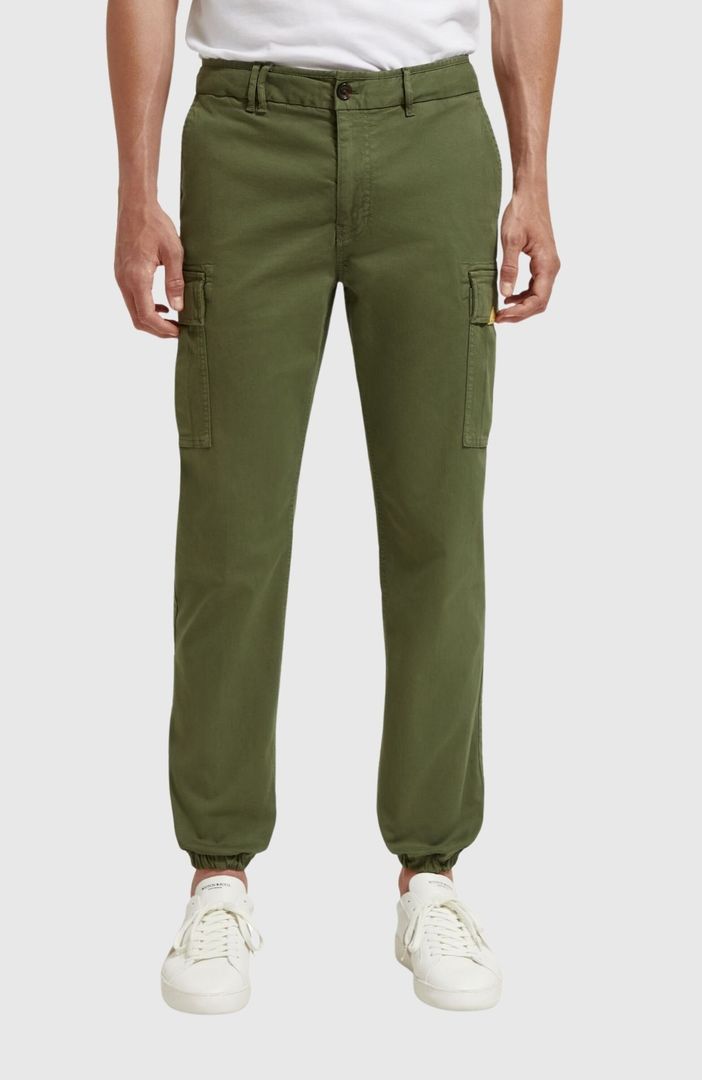 Stuart - Slim-Fit washed structured cargo pants