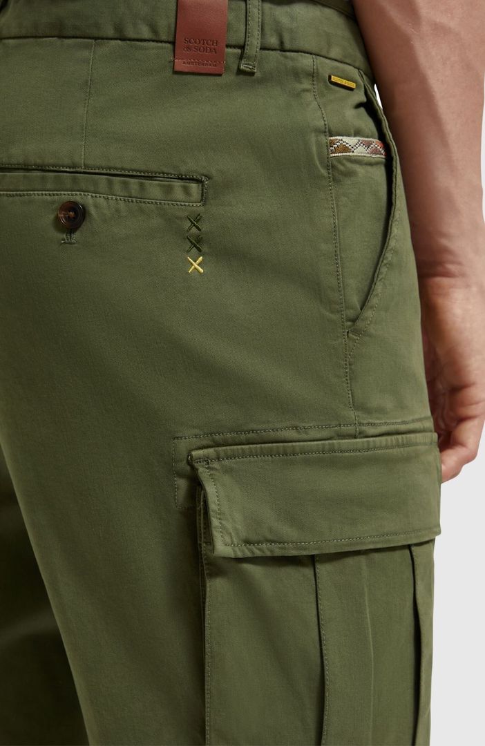 Stuart - Slim-Fit washed structured cargo pants