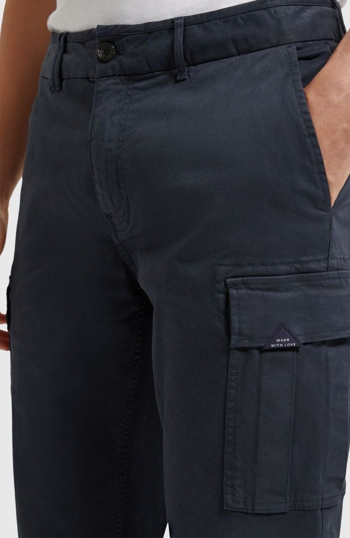 Stuart - Slim-Fit washed structured cargo pants