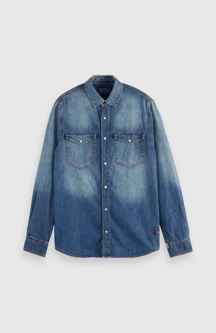 Workwear Shirt In Washed Denim